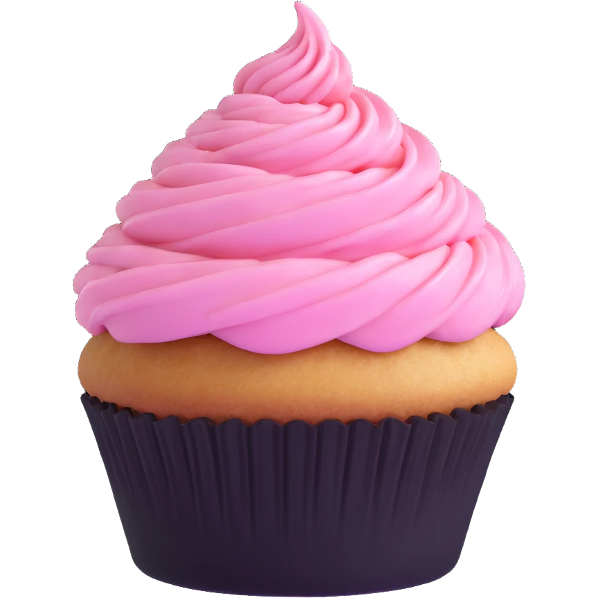 cupcake with pink icing emoji