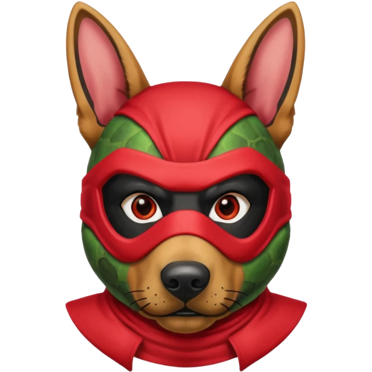 German shepherd with ninja turtle mask red emoji