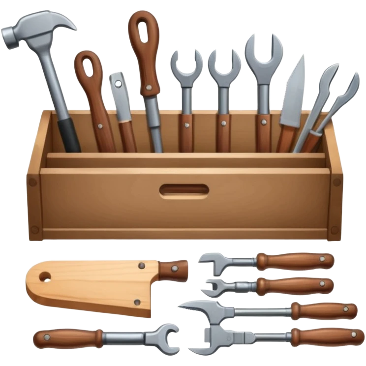create a series of images for Theatre carpentry tools Inventory  emoji
