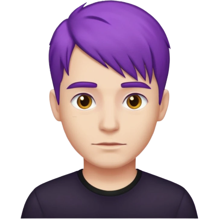 man with purple hair and black shirt emoji