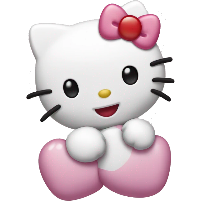 hello kitty with a kiss mark emoji