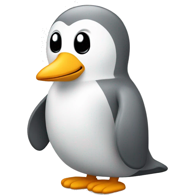 Pingouin gris et blanc  emoji