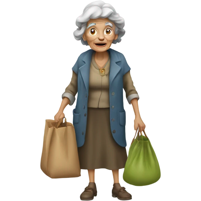 Old hag packing a bag emoji