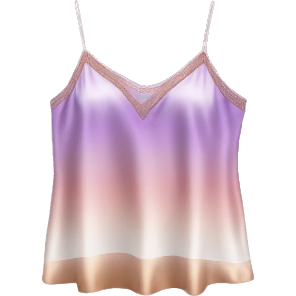 Realistic Isolated purple to rose gold ombre silk camisole.  emoji