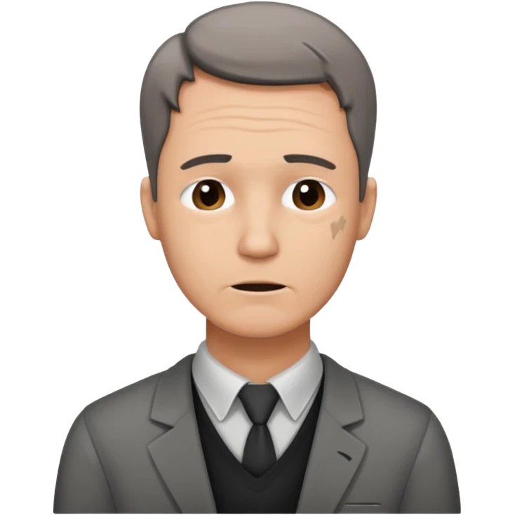 a man teacher, head is slanted, with an aching logo beside the neck emoji
