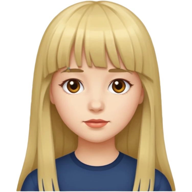 eu quero uma menina de franja e cabelo comprido emoji