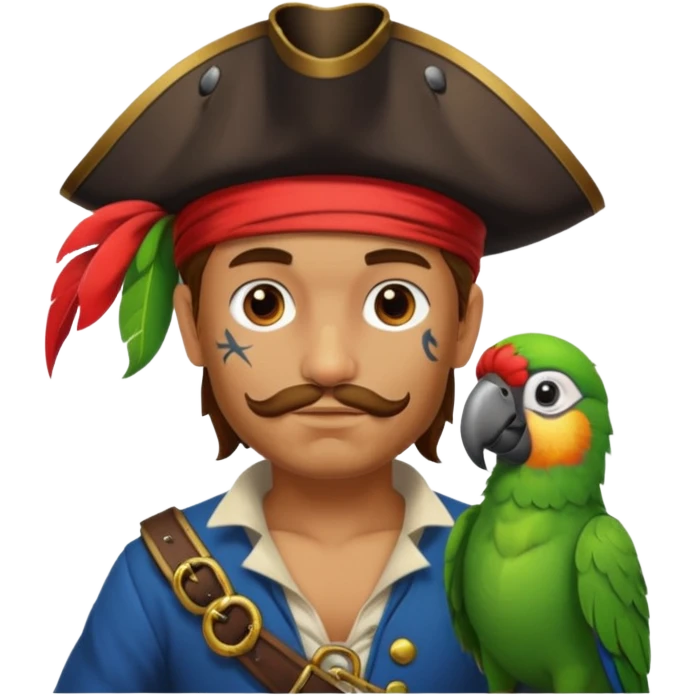 pirate and parrot emoji