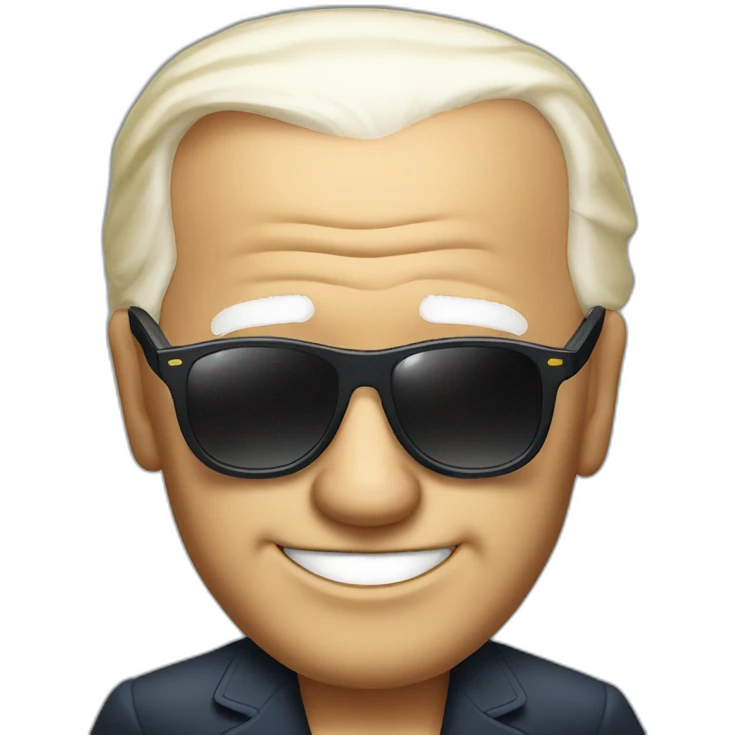 Joe biden with sunglass pointing at you emoji
