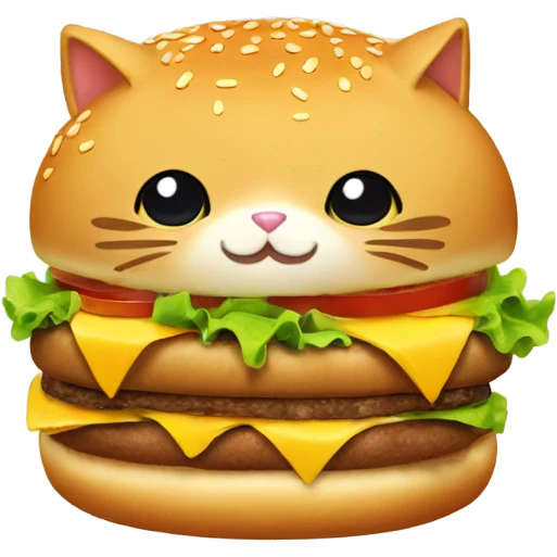 Cat in a burger bun  emoji