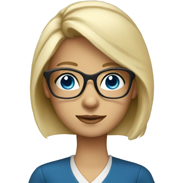 teacher-blonde-glasses-blue eyes emoji