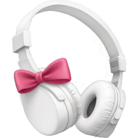 White headphones with coquette bow  emoji