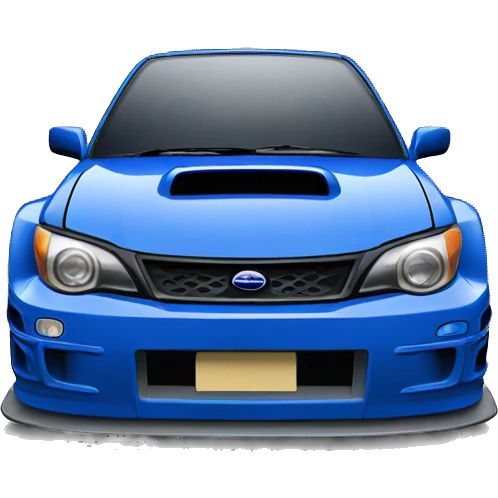 Blue subaru GC8 STI Rally Car front emoji