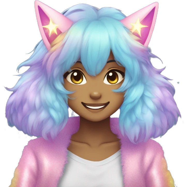 Anthro Shiny Colorful Pastel Glitter Sparkle Stars Gradient Anime Chibi Fakémon Fur Sona emoji