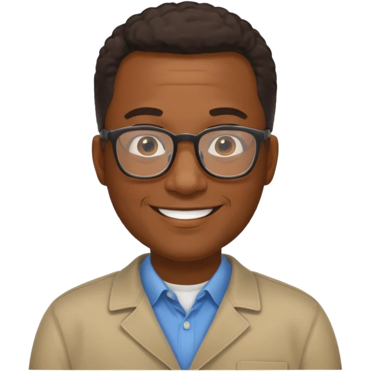 Middle-aged black office man I.T. Supervisor emoji