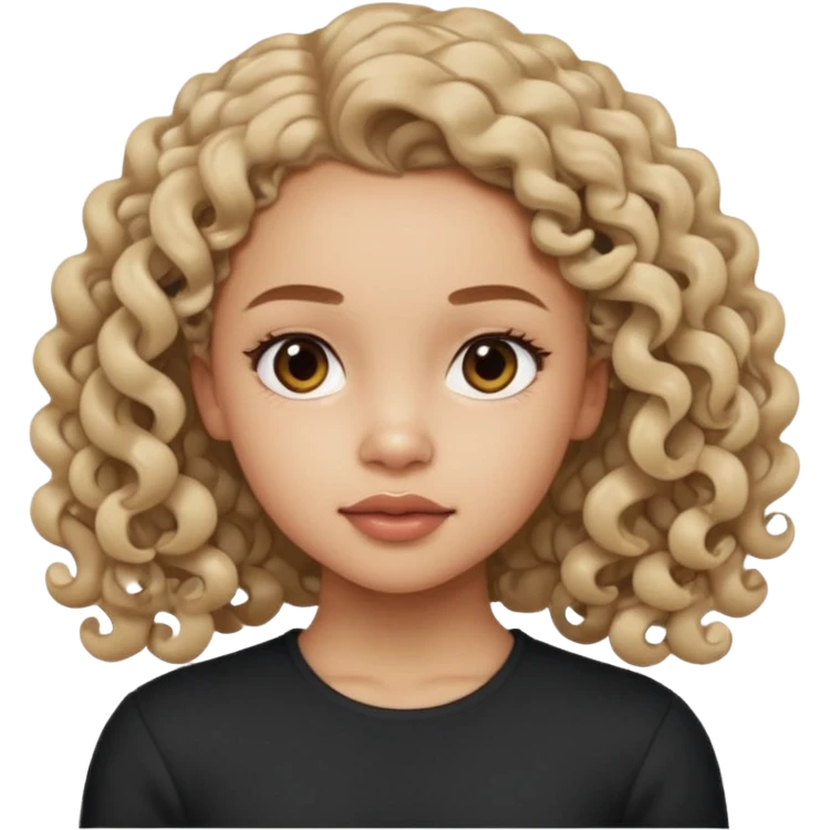 a girl looking off to the side, kind of looks like olivia rodrigo but with 3B curls emoji