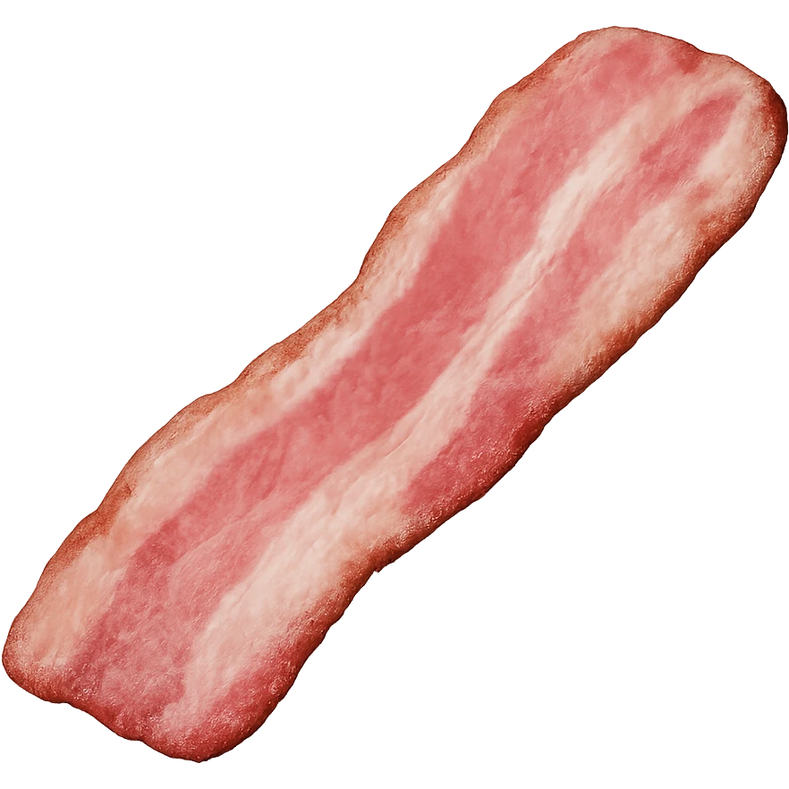 pink bacon, no background emoji