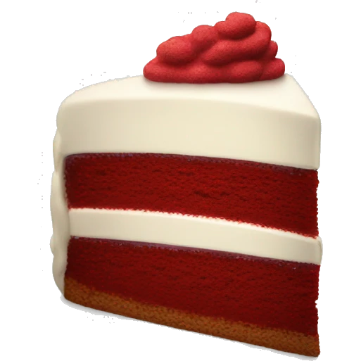Slice of red velvet cake emoji