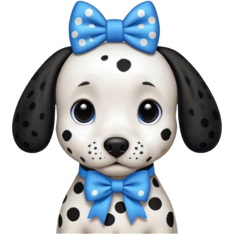 Dalmatian with blue bows emoji
