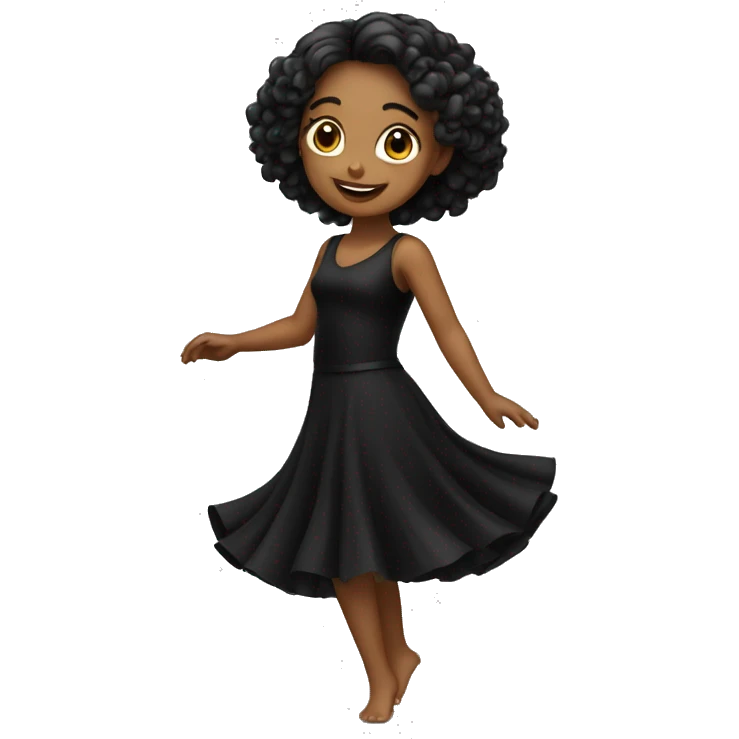 Dancing girl with black dress emoji