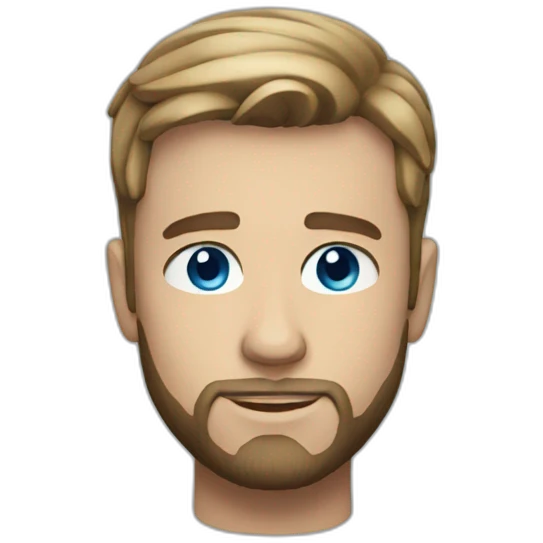man, short hair, short beard, blue eyes emoji