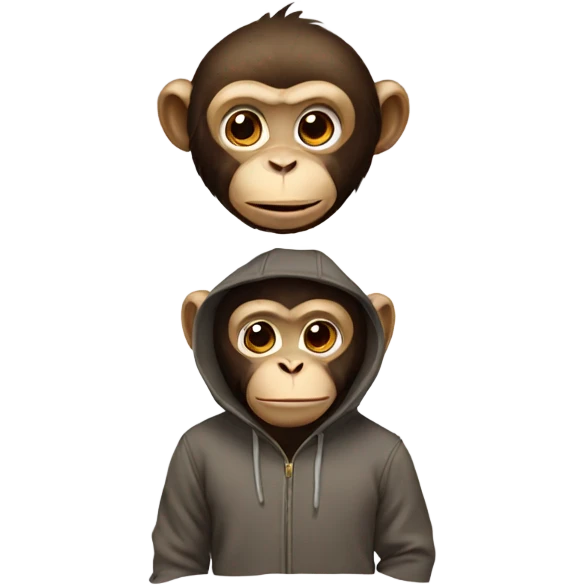 Monkey wearing hoodie emoji