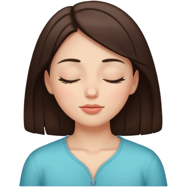 girl brunette getting a facial eyes closed emoji