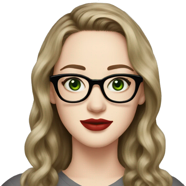 Kat Dennings with green eyes glasses and dark blonde hair emoji