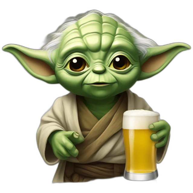 Yoda qui boit une bière emoji