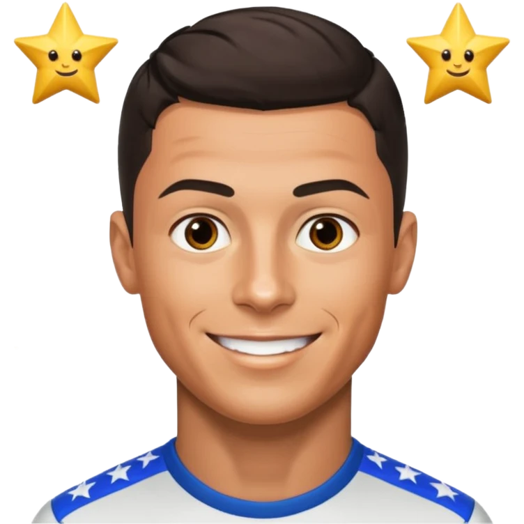 Cristiano Ronaldo smiling with stars in his eyes emoji