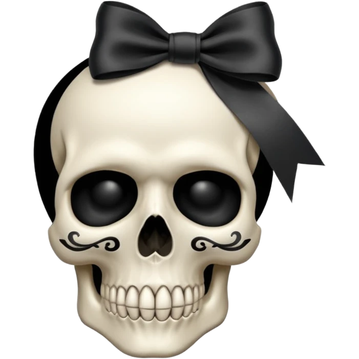 RIBBON SKULLBLACK RIBBON SKULL emoji