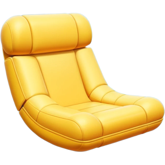 Minimal emoji of a floating anti-gravity chair with soft glow underneath, smooth rounded form emoji