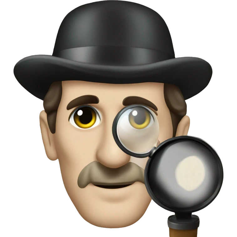 Basil rathbone as Sherlock holmes with deerstalker hat looking through magnifying glass emoji