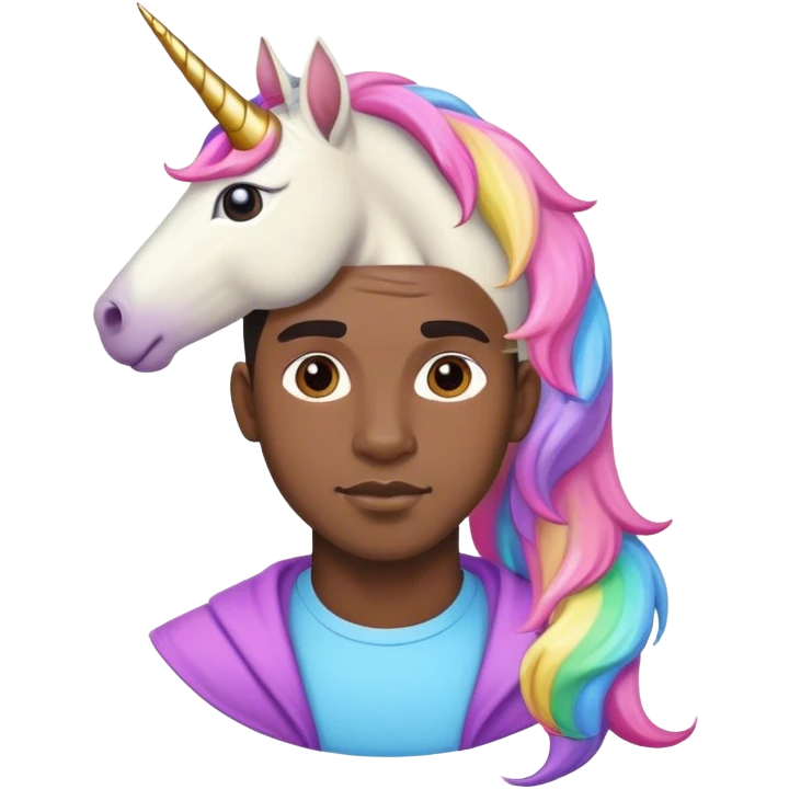 Black man mixed with a unicorn  emoji