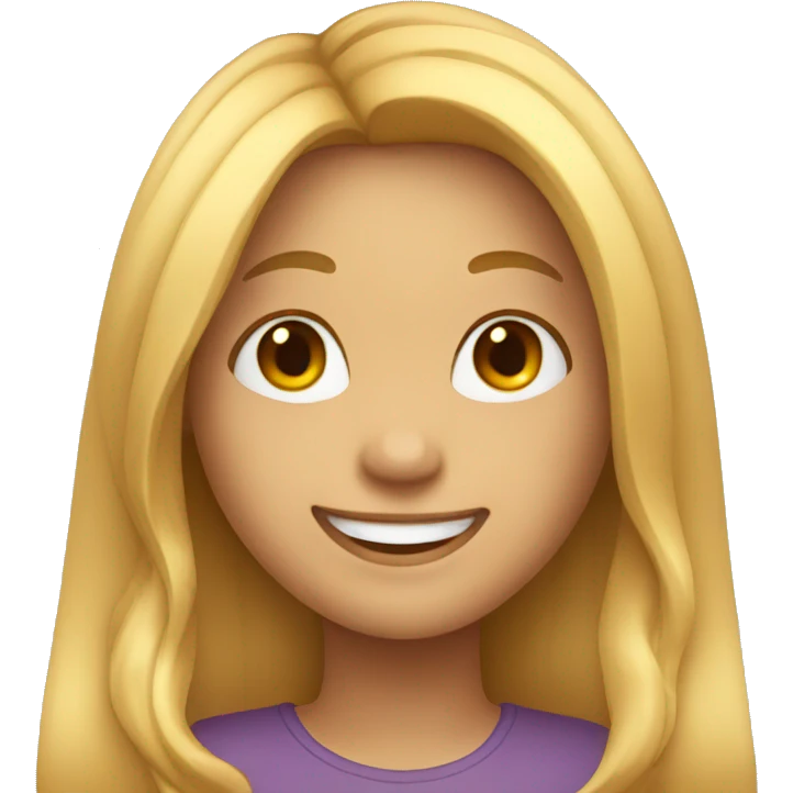 girl with long hairs and smiling  emoji
