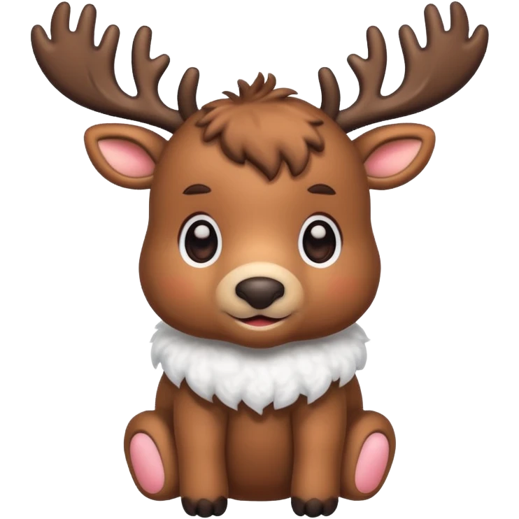 reindeer baby  cute, full bodysnow emoji