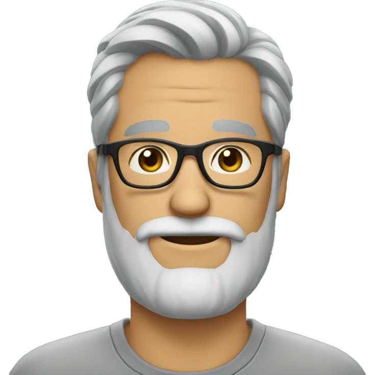 man-hair-gray-beard-gray glasses emoji