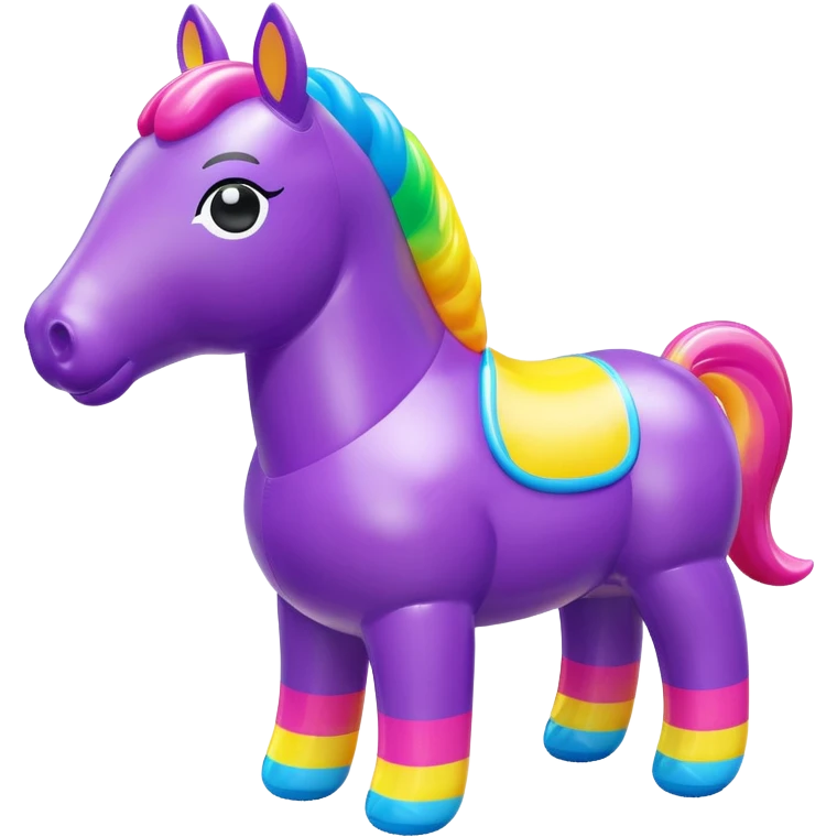  Lisa Frank style inflatable vinyl chubby horse toy figure  emoji