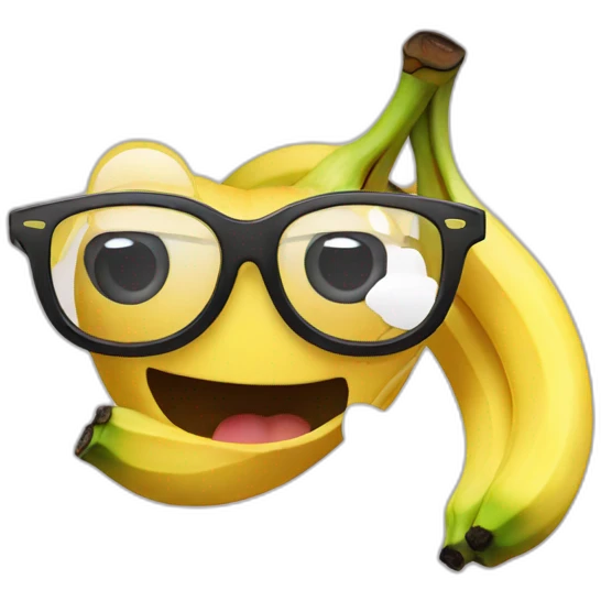 Crazy banana with glasses emoji