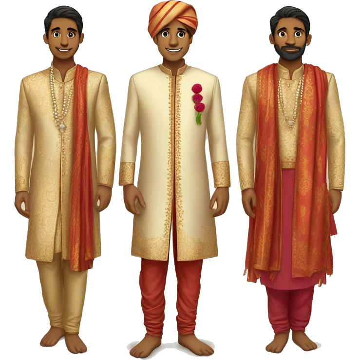 Indian wedding traditiona clothing, only groom emoji
