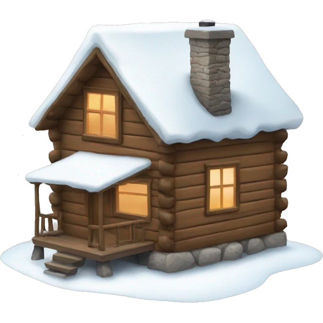 Snowy cabin  emoji
