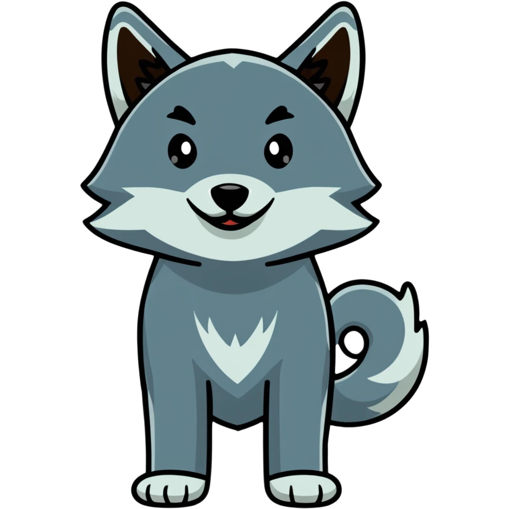 wolf with a square body emoji