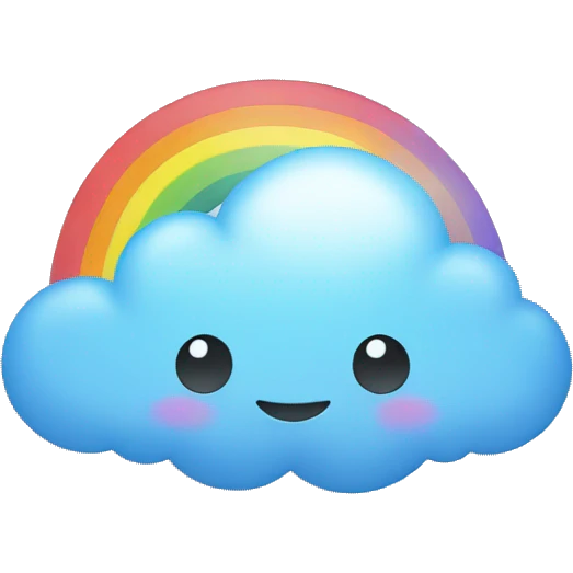 Cloud with rainbow and a bow emoji