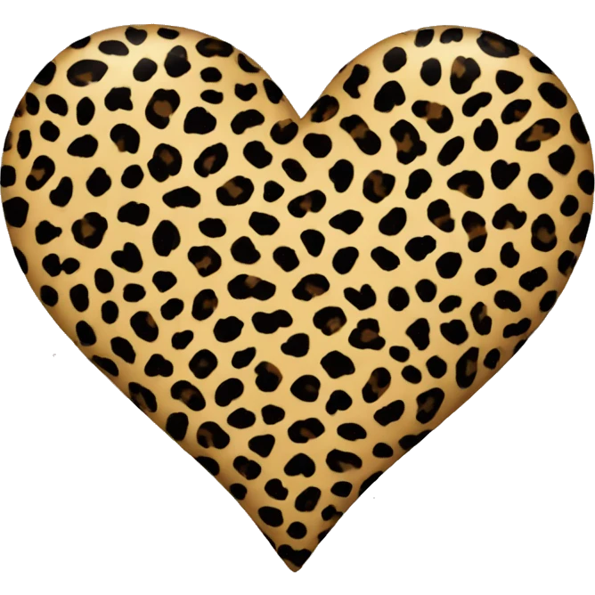 leopard print heart emoji