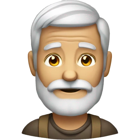 tanned old man with grey beard and wrin emoji