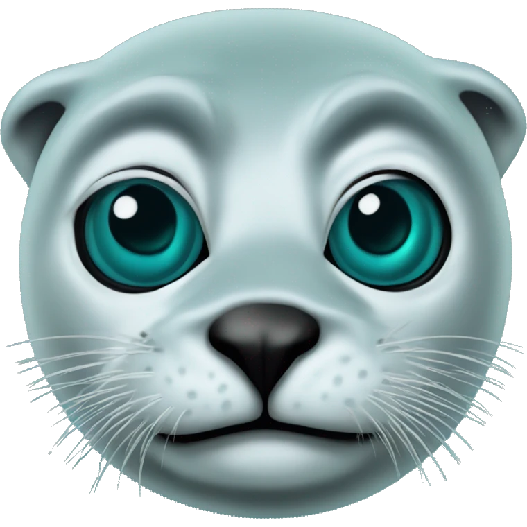 teal-coloured seal making zoolander blue steel face emoji