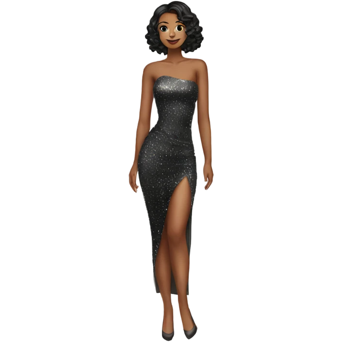 sparkly long bodycon dress emoji