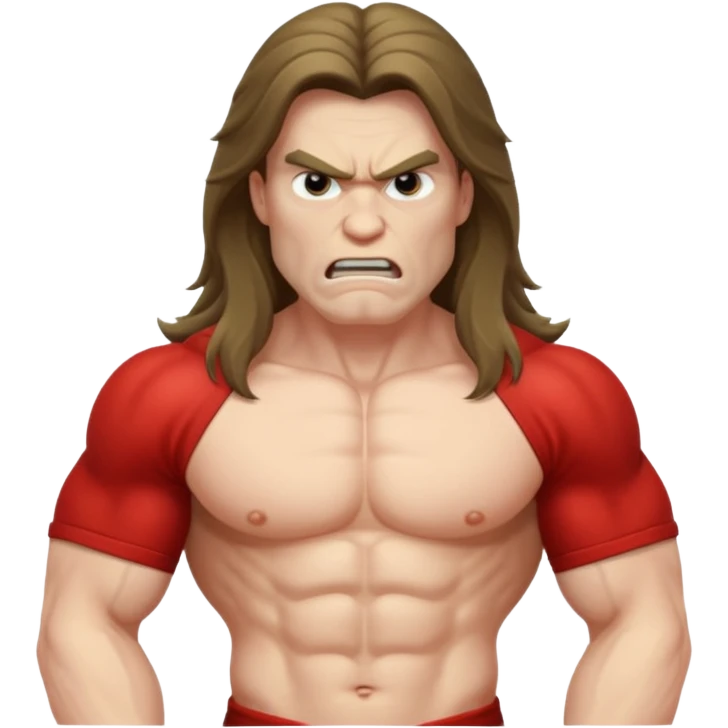 angry long hairedman with torso emoji