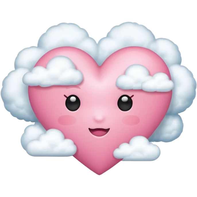 pink heart + cloud emoji