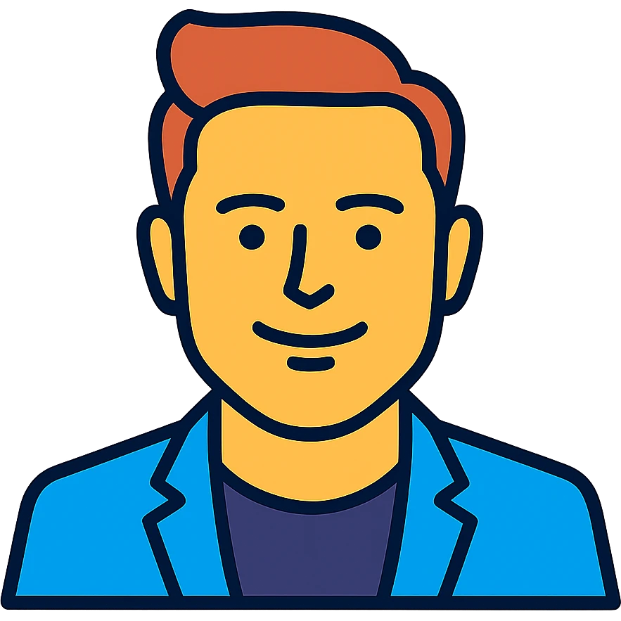 Elon Musk stylized icon, bold outlines, modern look, no text emoji