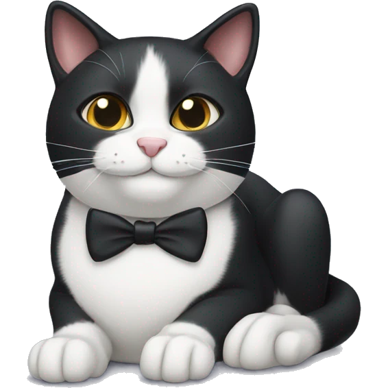 Tuxedo cat smiling  emoji